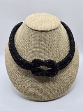 ✨ Swarovski Stardust Black Knot Necklace ✨